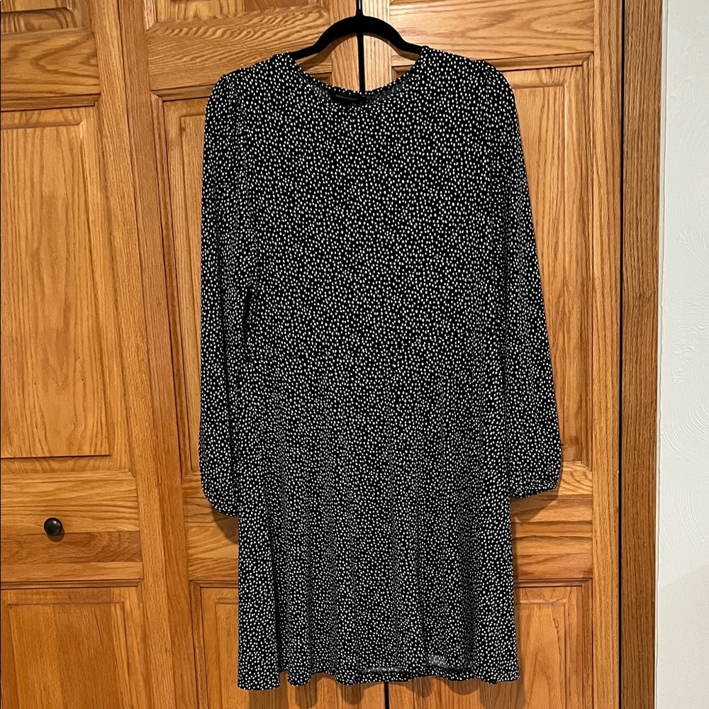 Banana Republic Black and White Long Sleeve Dress